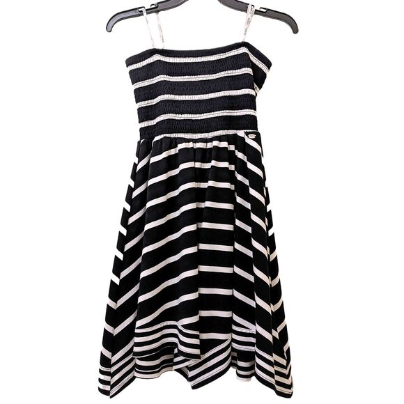 Guess Dresses & Skirts - Guess Striped Dress Womens M Strapless Tube Flowy Beach Casual Neutral Coastal